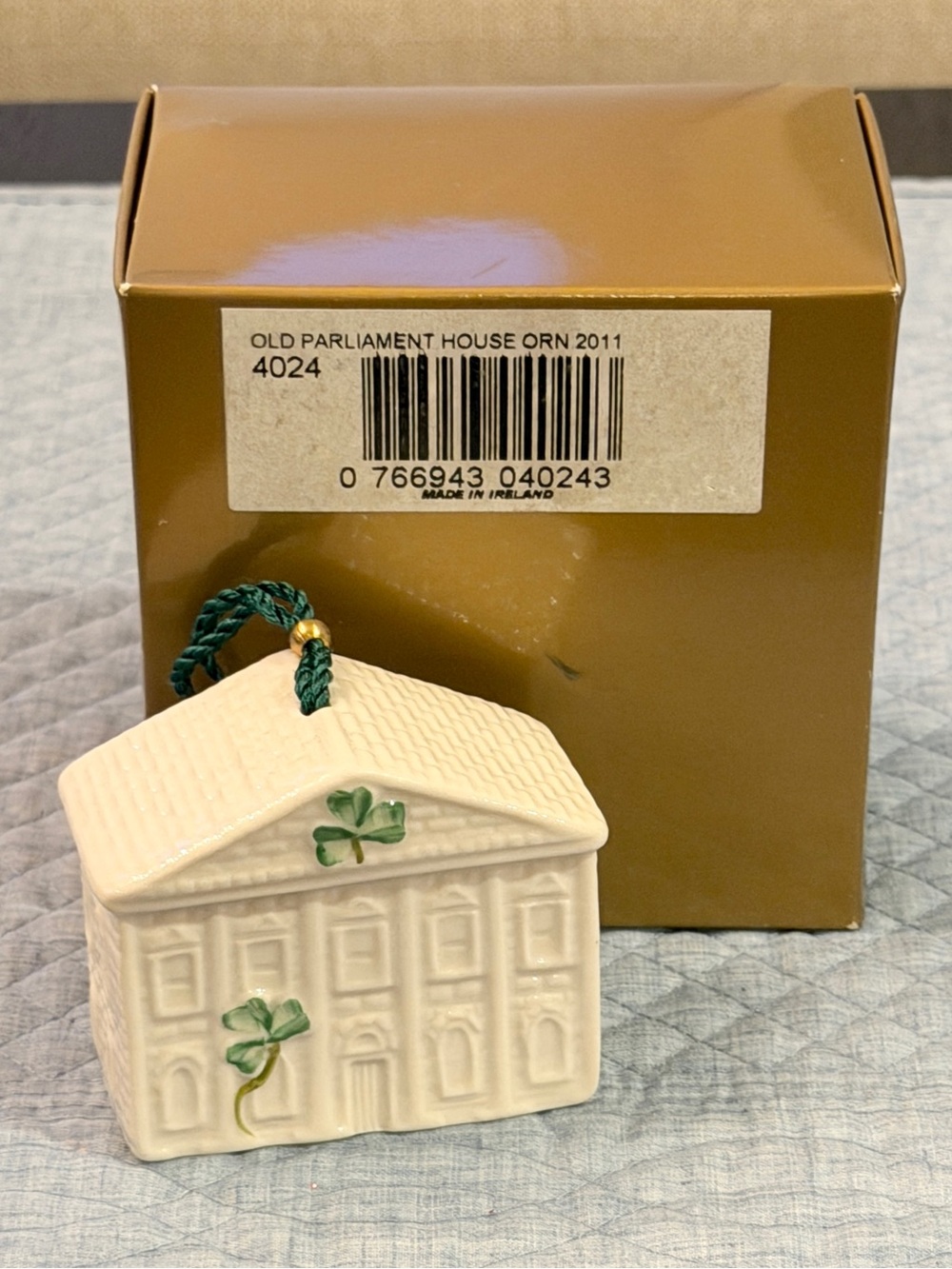 Belleek Christmas Bell Ornament 
-24th edition